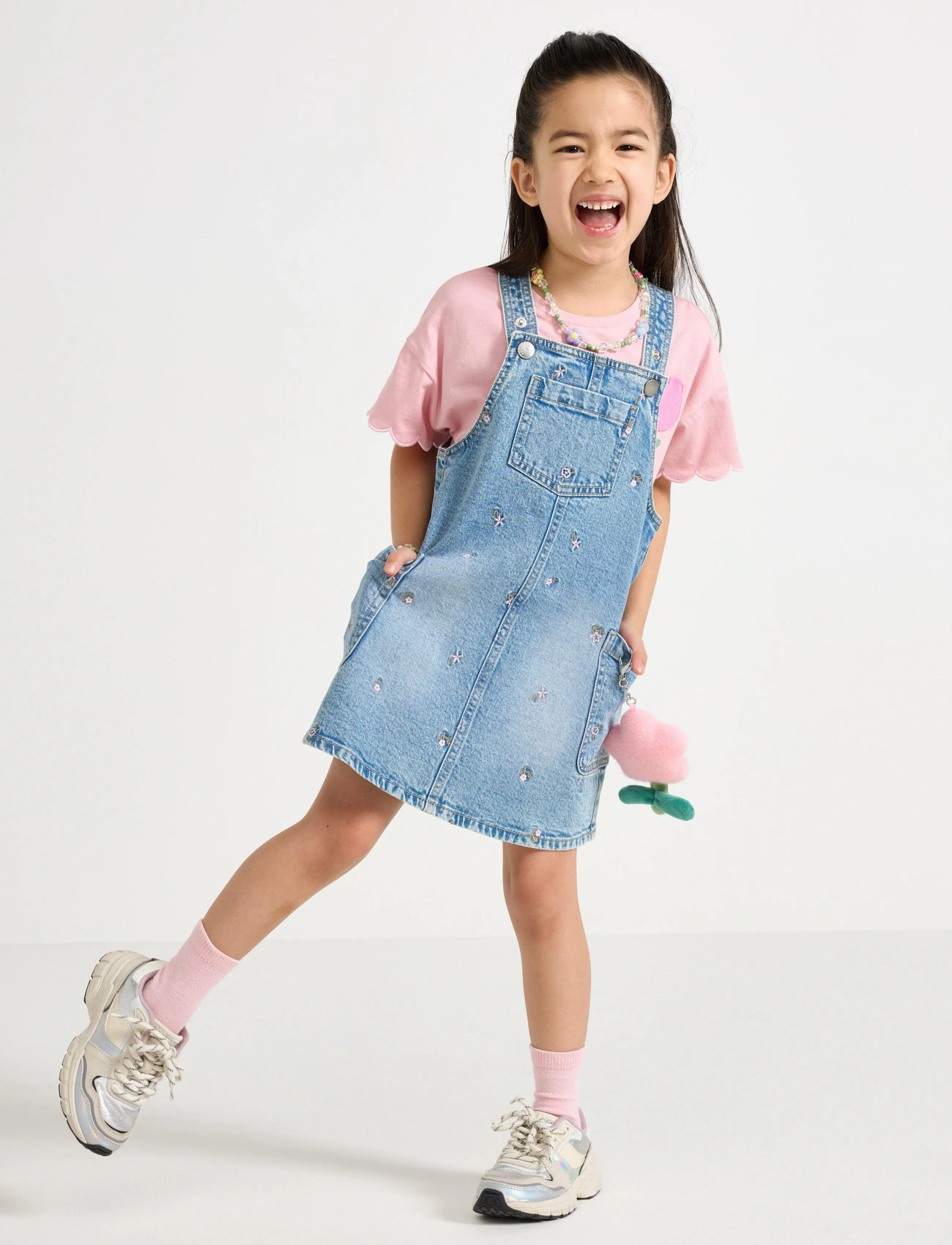 Lindex Dungaree Dress In Denim, 116, Blue, Kjoler > Dungaree-Kjole, Børn