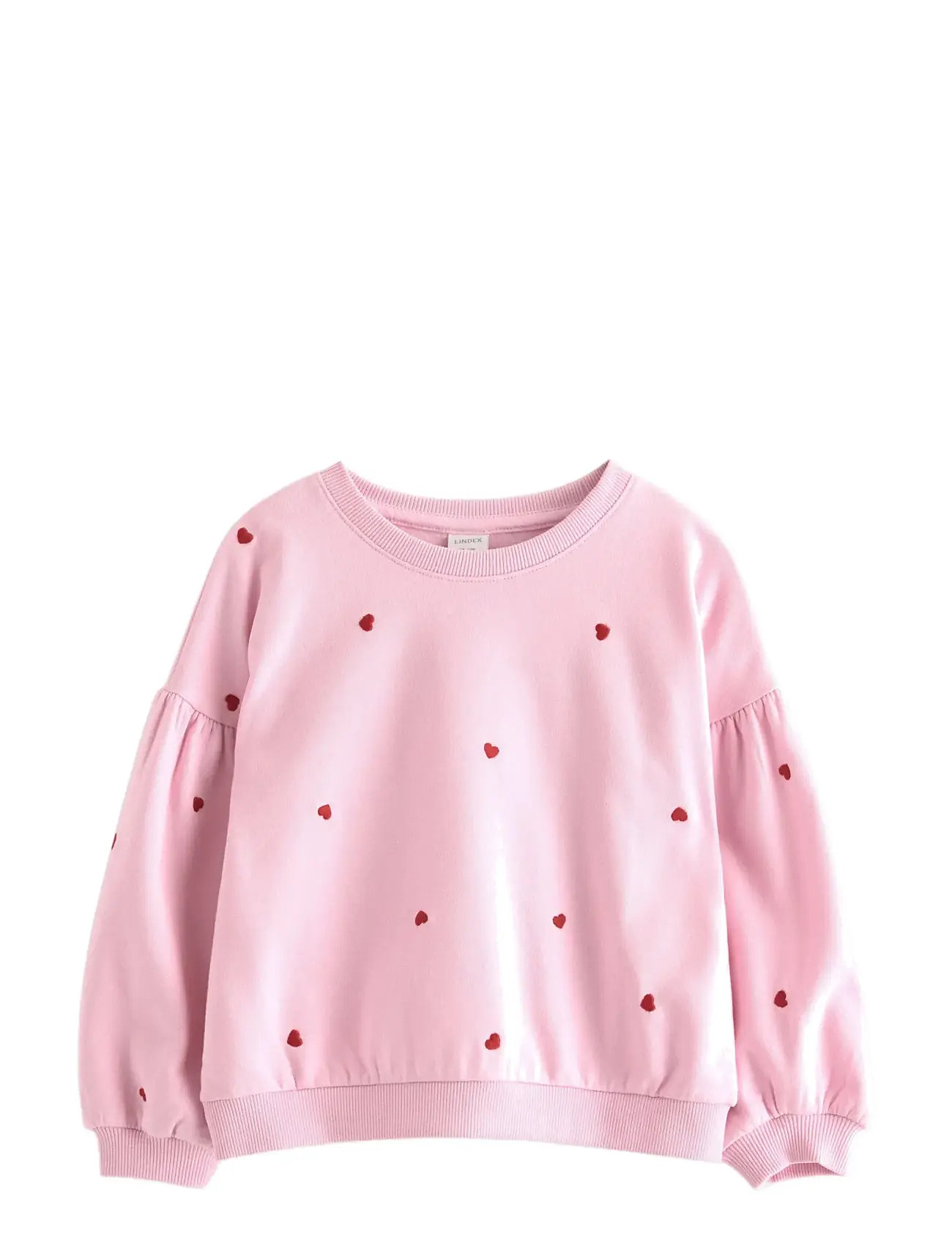 LINDEX Pullover Cropped Embroidery Hea Pink - 92 - Kinder