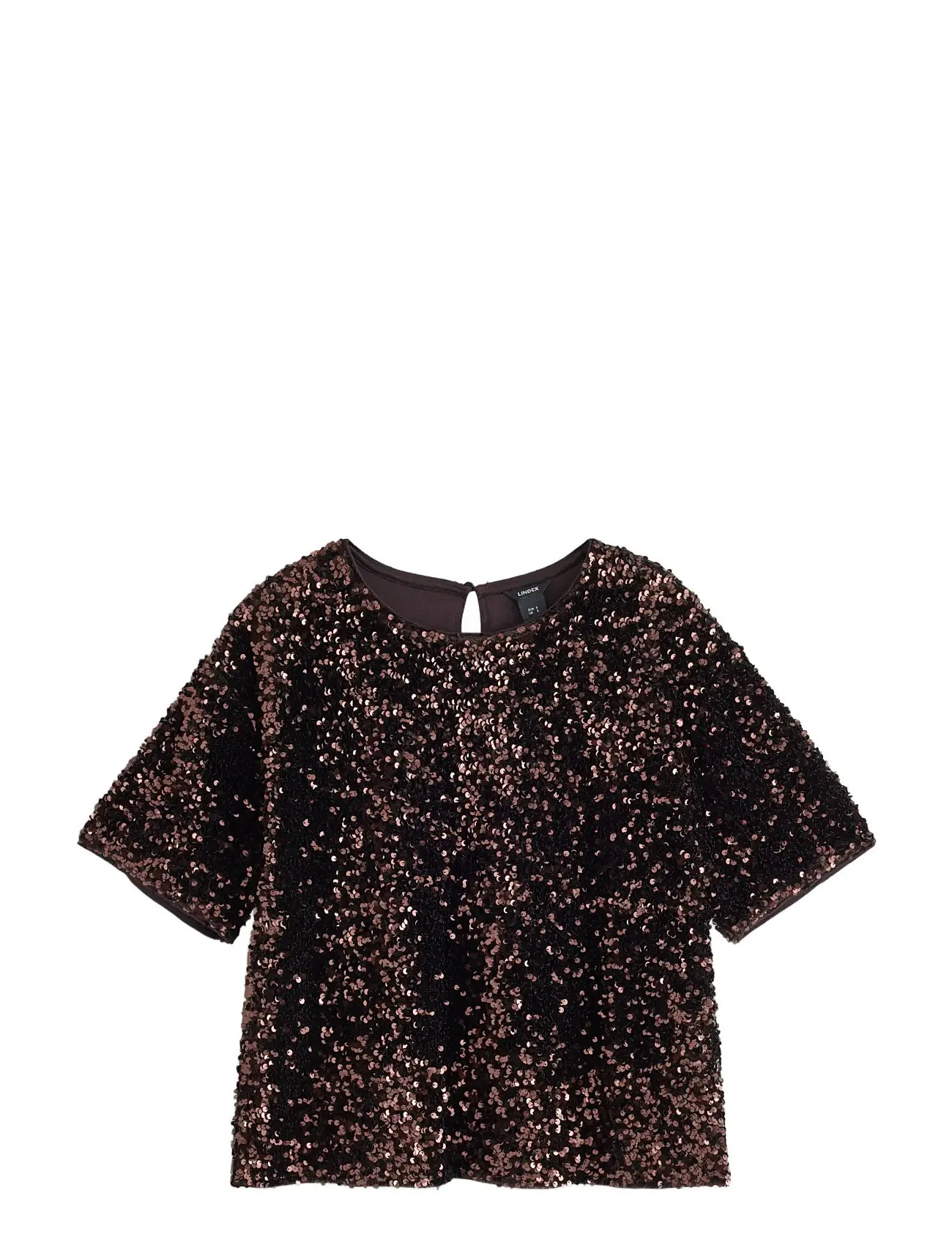 LINDEX Topp I Sammet Med Paljetter Braun - S - Damen