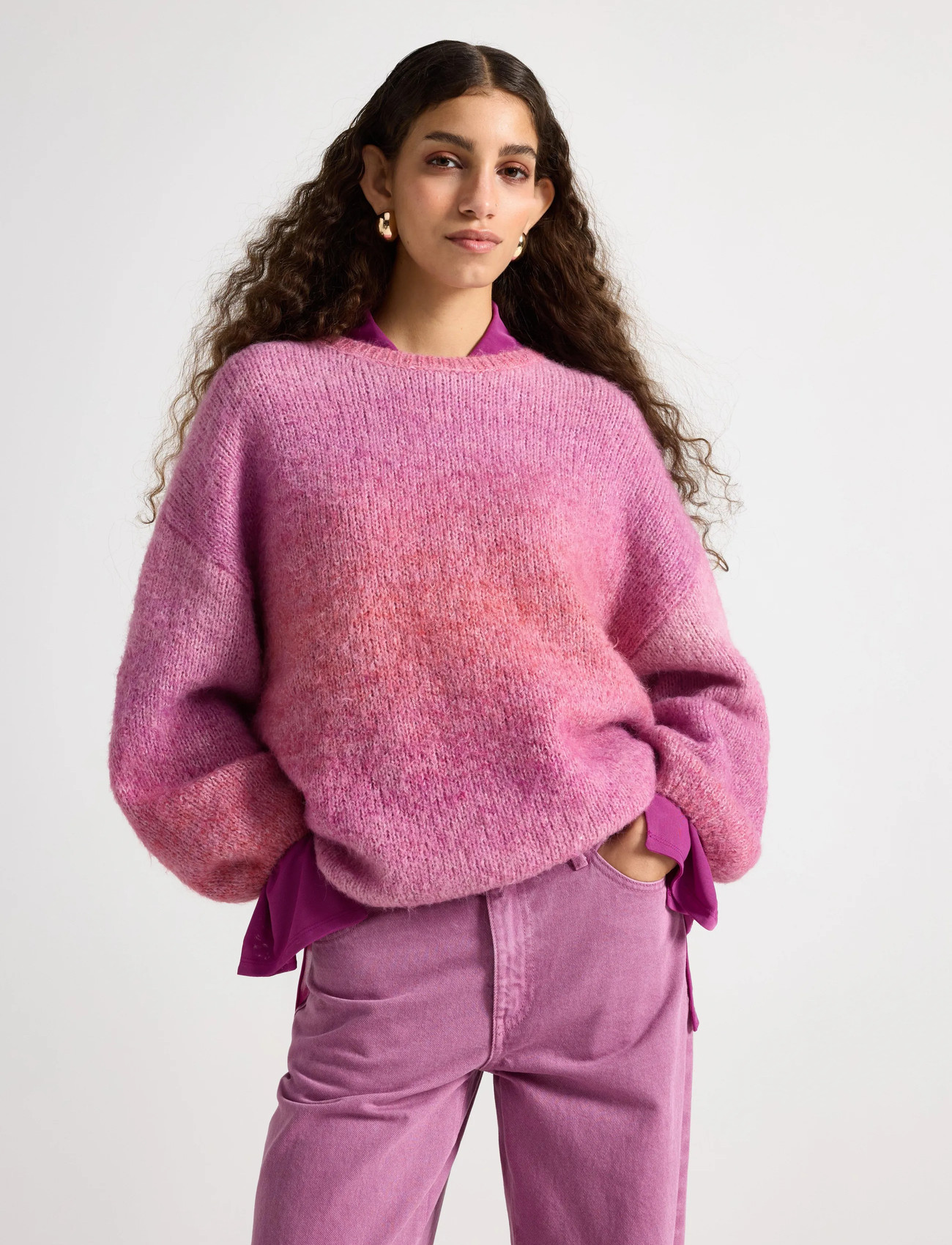 Lindex Knitted Jumper, S, Pink, Strik > Trøjer, Dame
