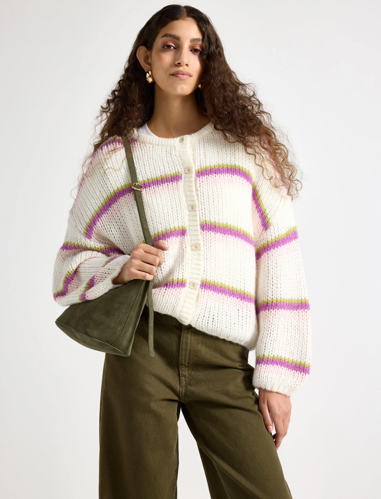 Lindex Cardigan Meja, M, Cream, Strik > Cardigans, Dame
