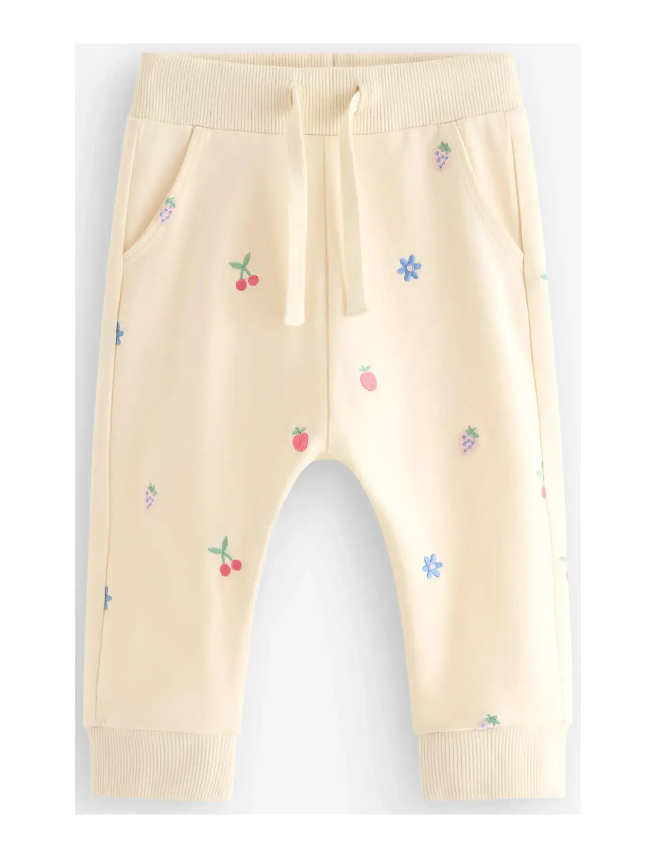 Lindex Trousers Mini Emb Allover, 62, Cream, Underdele > Bukser, Børn