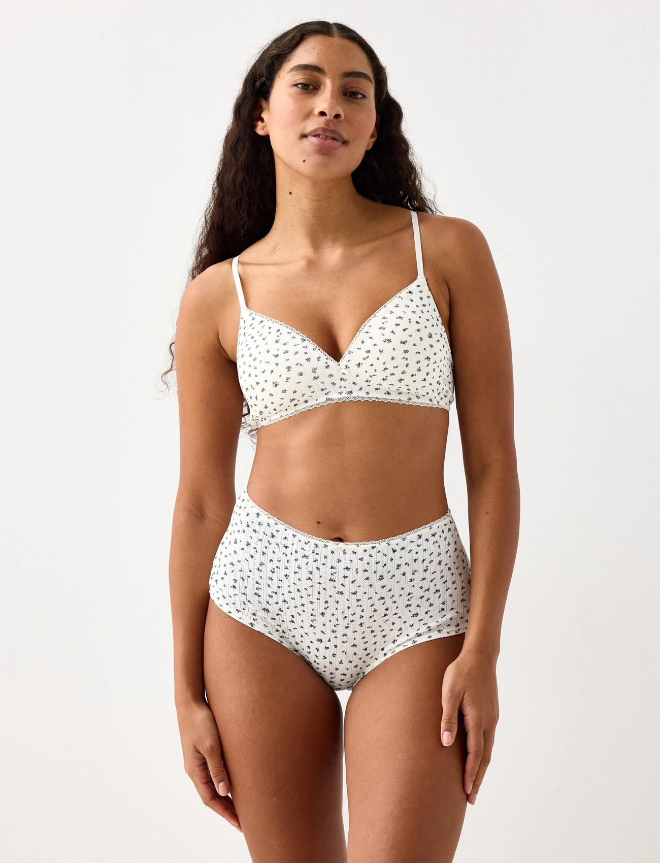Lindex 3 Pack Brief High Pointelle Co, XS, White, Trusser > Trusser, Dame