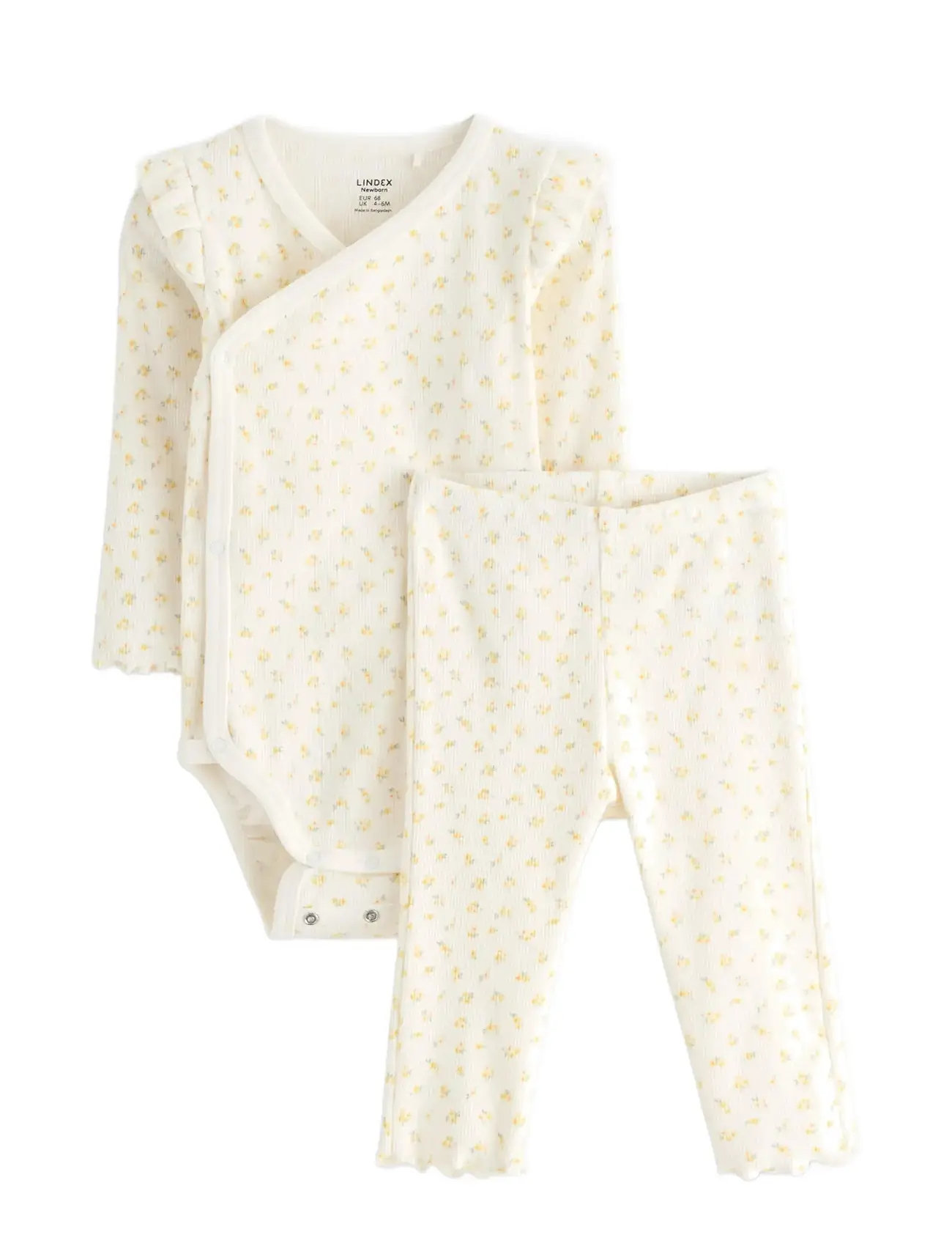 Lindex Set Wrap Body Leggings, 56, Cream, Sæt > Sæt Med Krop, Børn