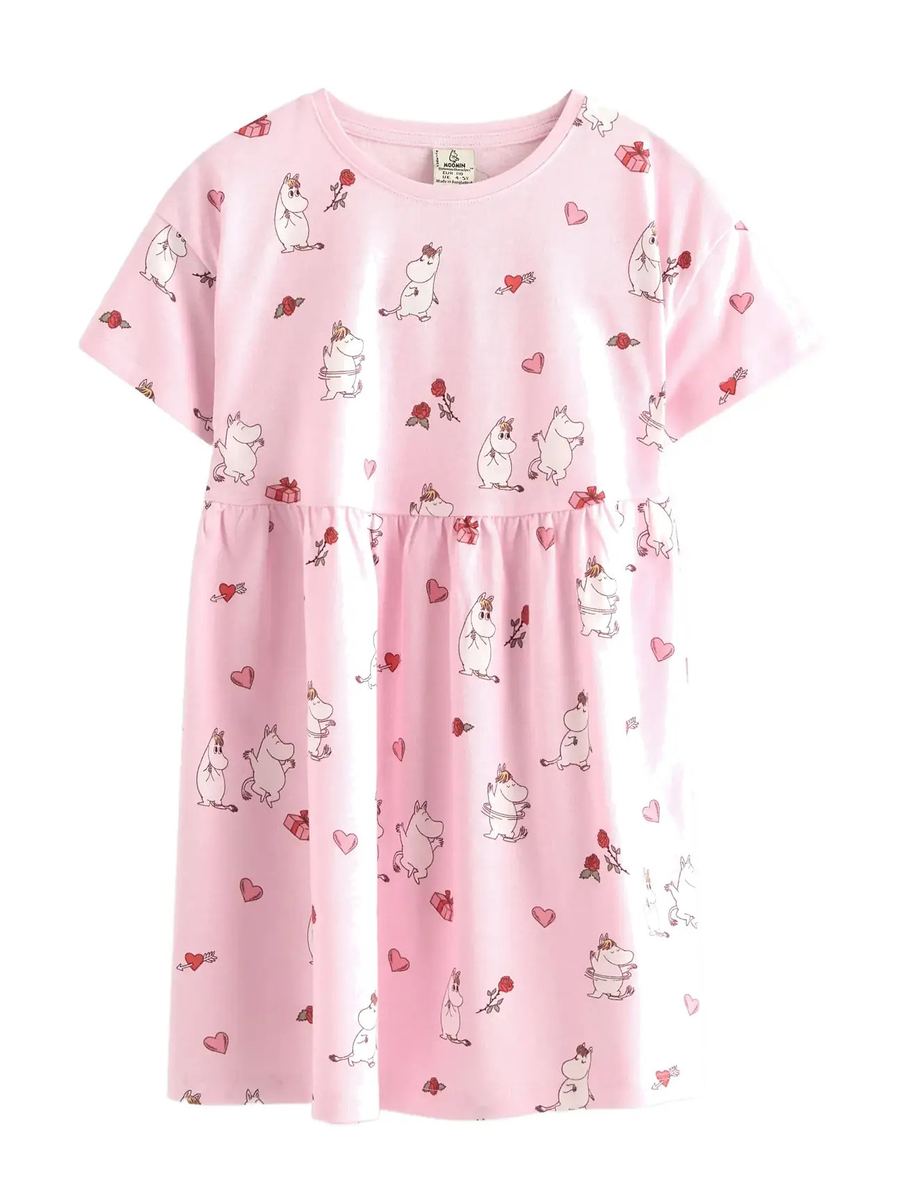 LINDEX Kleid Ss Aop Mumin Pink - 110 - Kinder