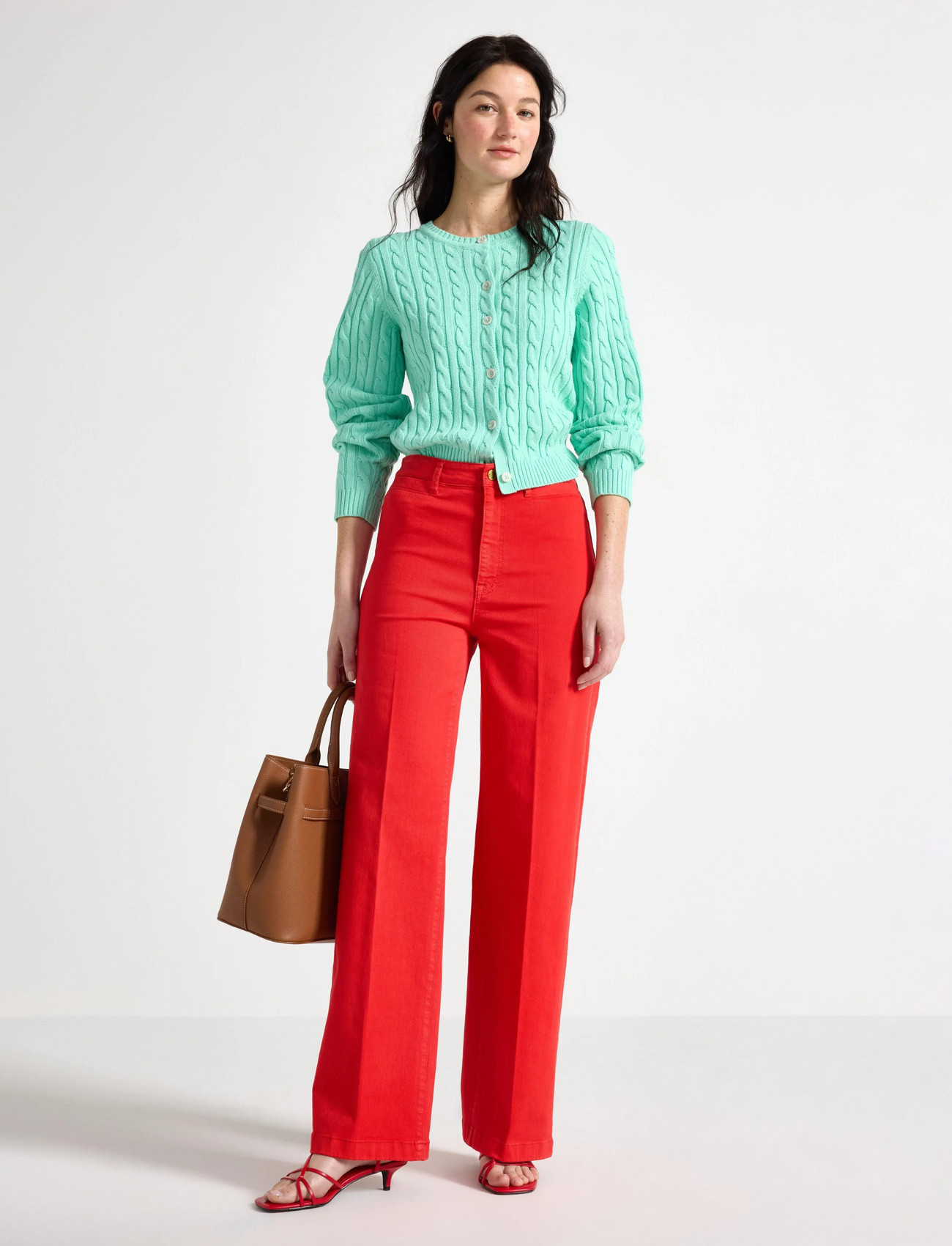 Lindex Trousers Colette, 46, Red, Bukser > Brede Ben, Dame
