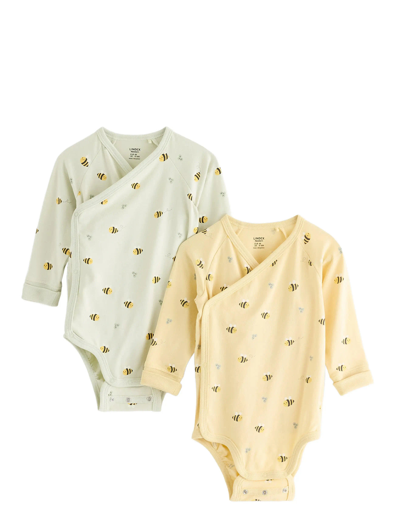 Lindex Body Wrap 2 Pack Aop, 68, Yellow, Kroppe > Wrap-Kroppe, Børn