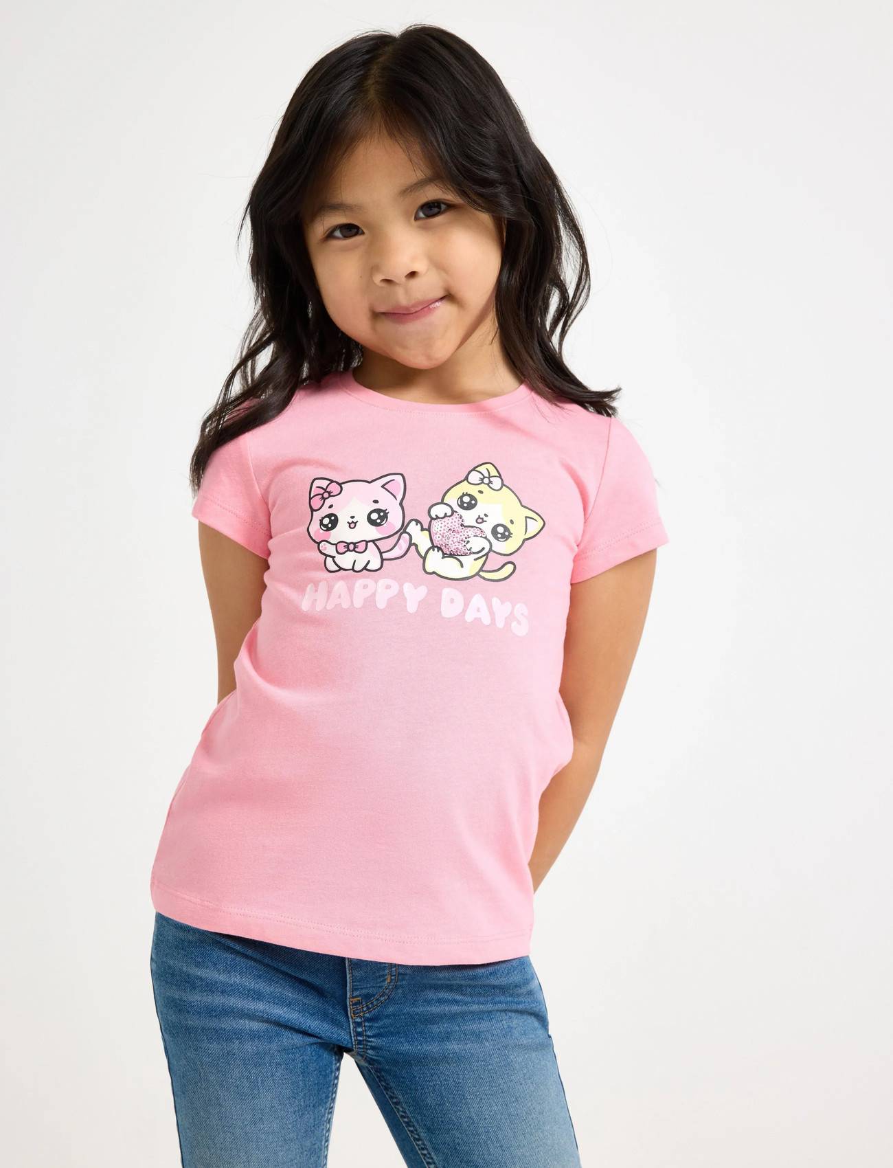 Lindex Short-Sleeved Top, 134, Pink, T-Shirts > Kortærmede, Børn