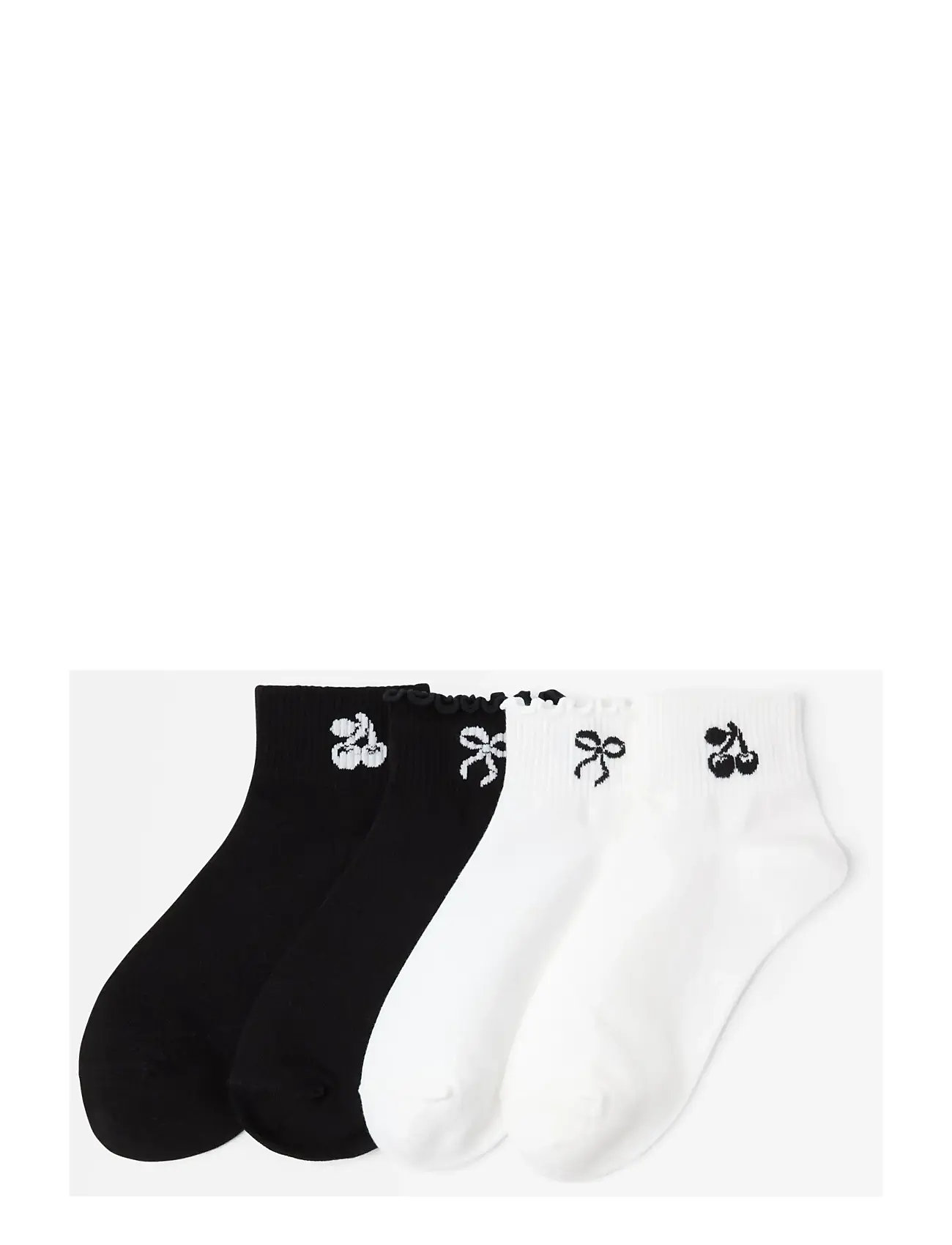 Lindex Sock High Ankle 4 P Placement, 36/38, Black, Sokker > Footies-Ankelsokker, Dame
