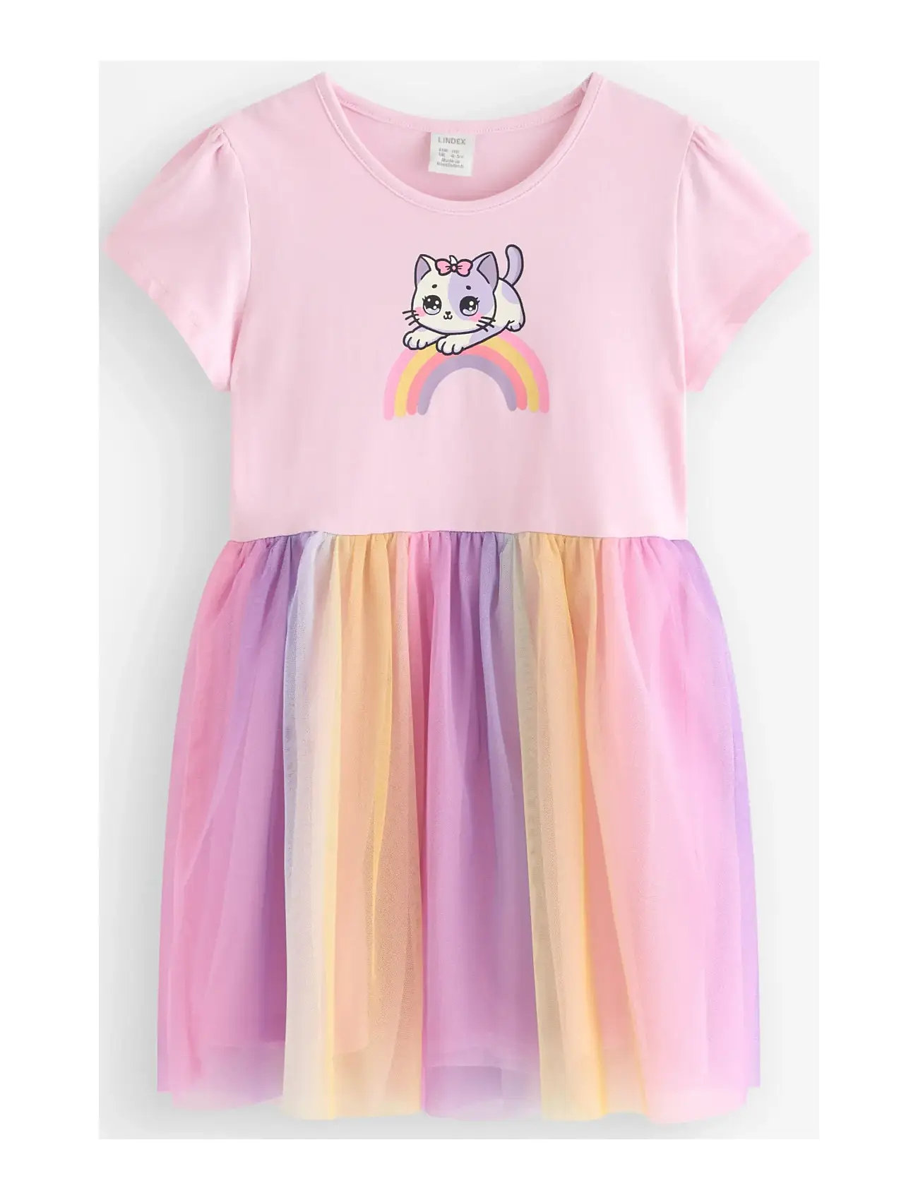 LINDEX Kleid With Mesh Rock Pink - 92 - Kinder