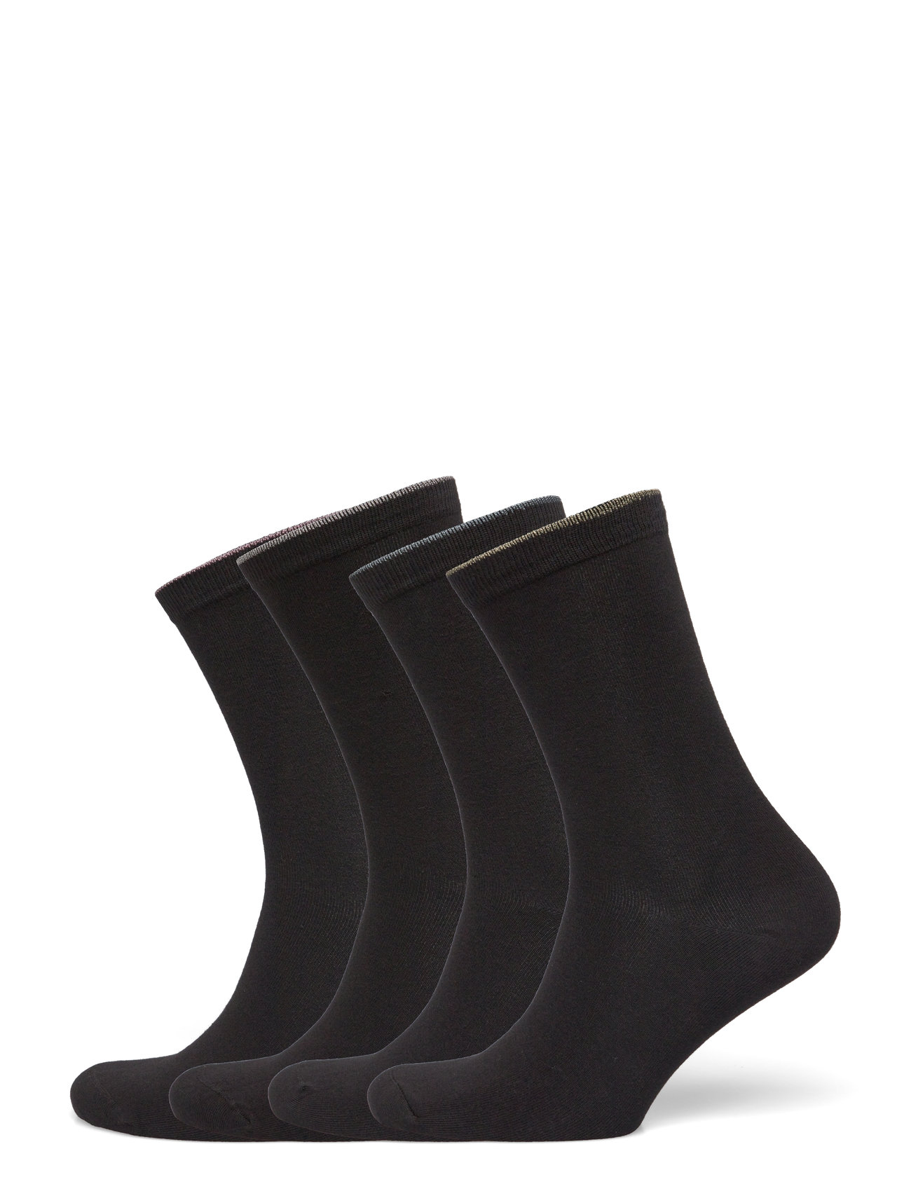 Sock 4 P Coloured Top Black Lindex