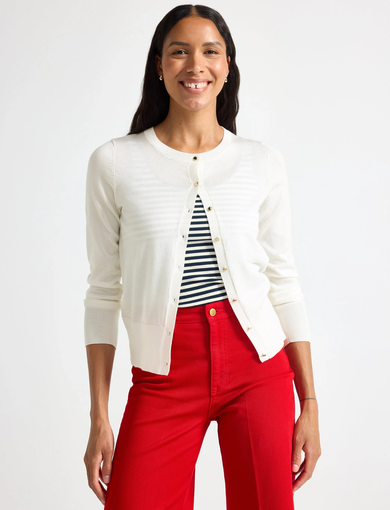 Lindex Cardigan Anna Color, XXL, White, Strik > Cardigans, Dame