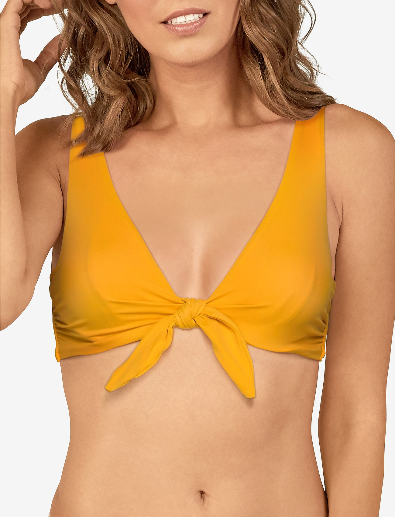 yellow scoop bikini top