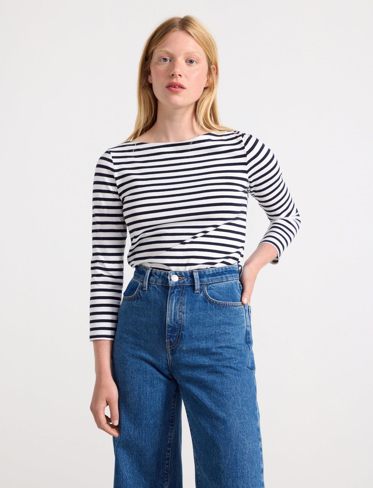 Lindex Top Pacific, XL, Navy, T-Shirts & Toppe > Langærmede, Dame