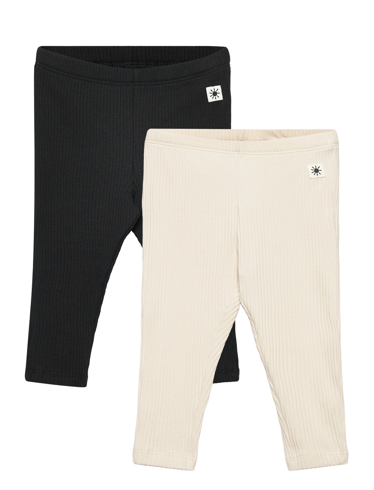 LINDEX Leggings Basic Rib 2 Pack Schwarz - 50 - Kinder