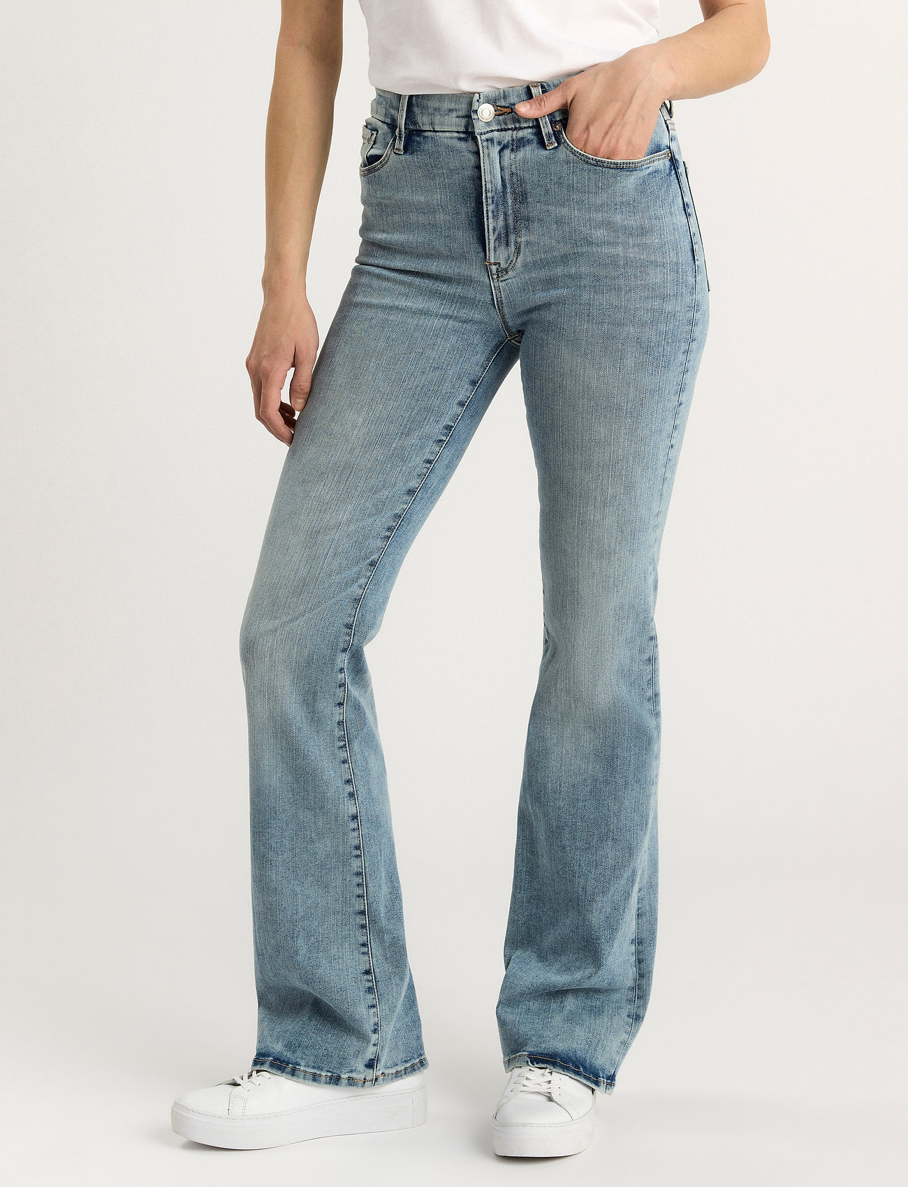 Lindex - Denim trousers Mira lt blue - utsvängda jeans - blue - 0