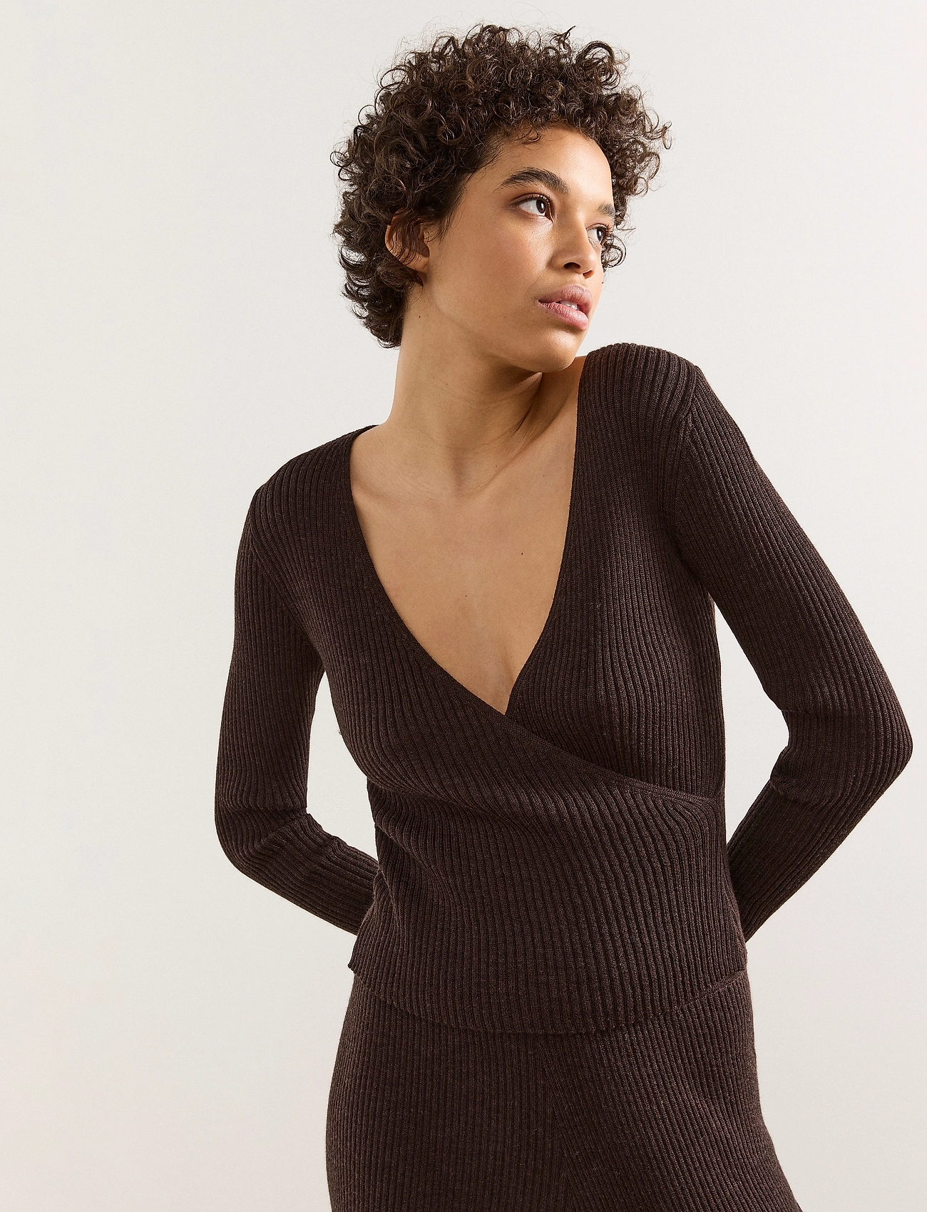 Lindex - Sweater Peg - tröjor - dark brown - 0