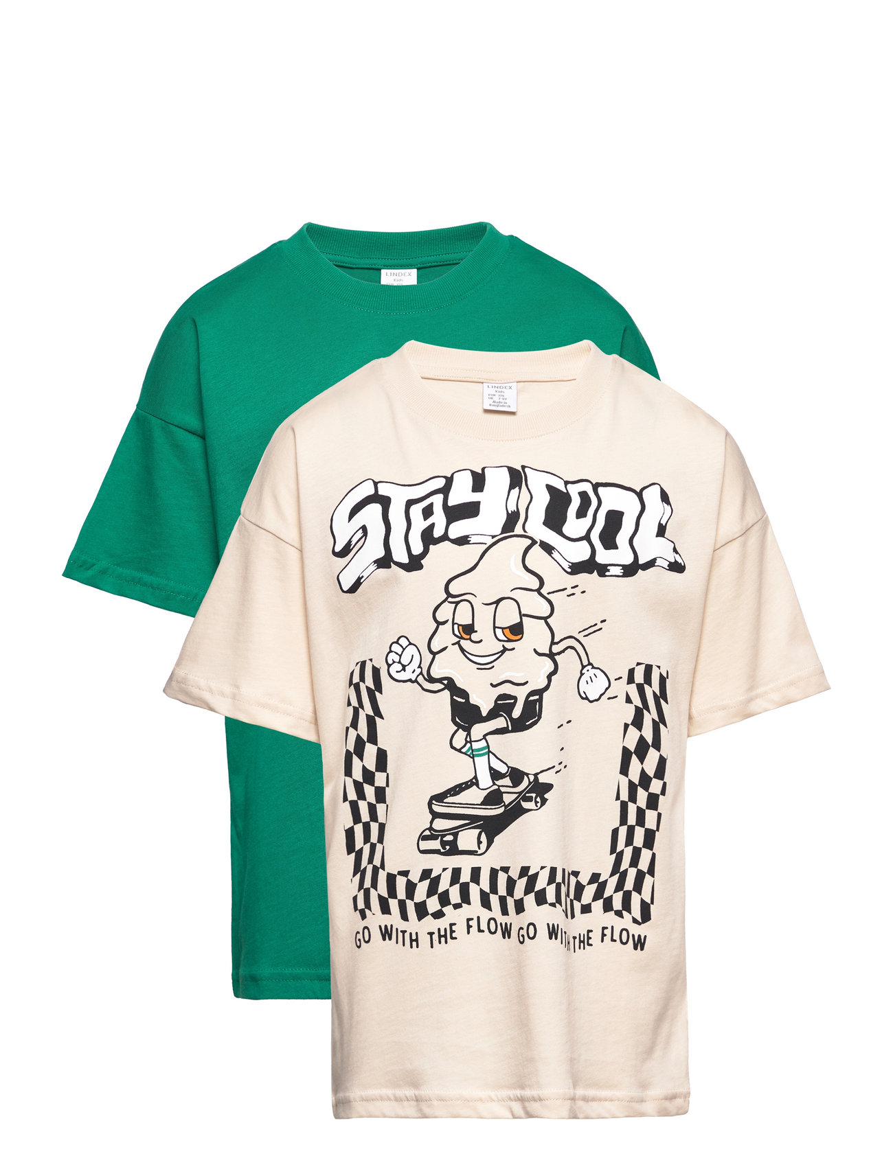 T Shirt 2 Pack Uni Patterned Lindex 55178