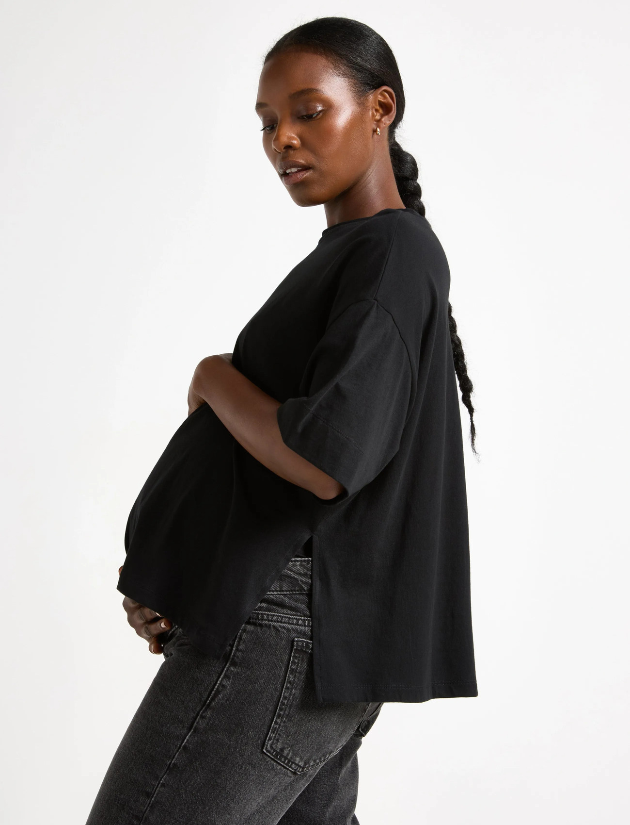 Lindex Top Erica Mom, S, Black, T-Shirts & Toppe > Kortærmede, Dame