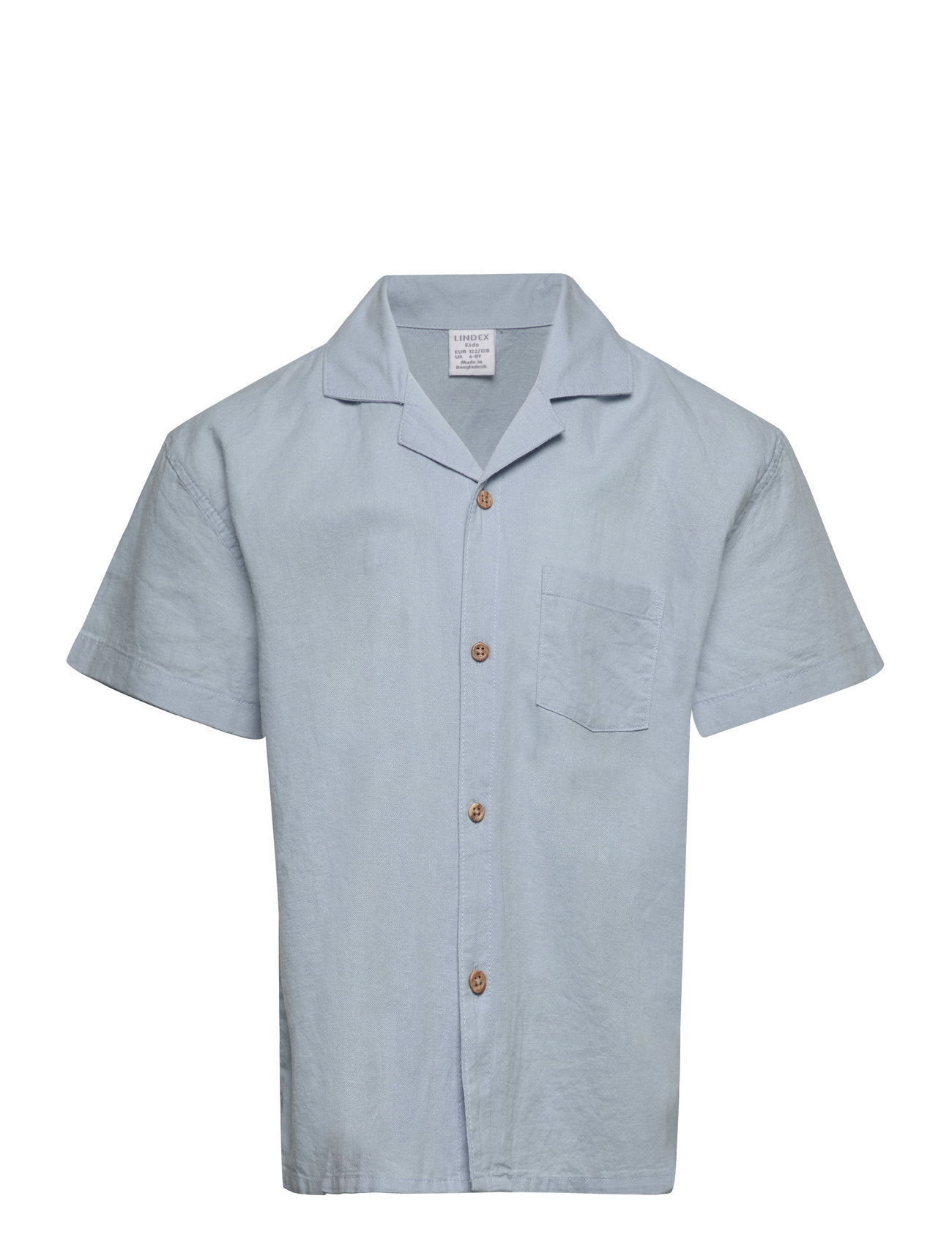 Top Ss Shirt Linen Blue Lindex