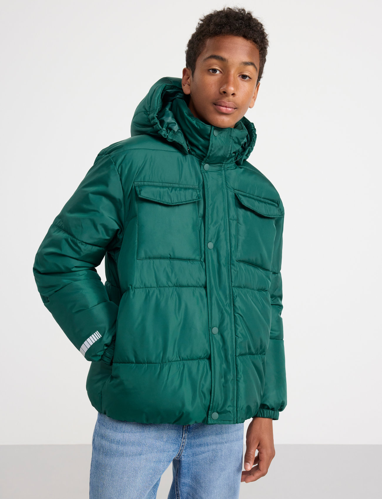 Dark green outlet puffer jacket mens