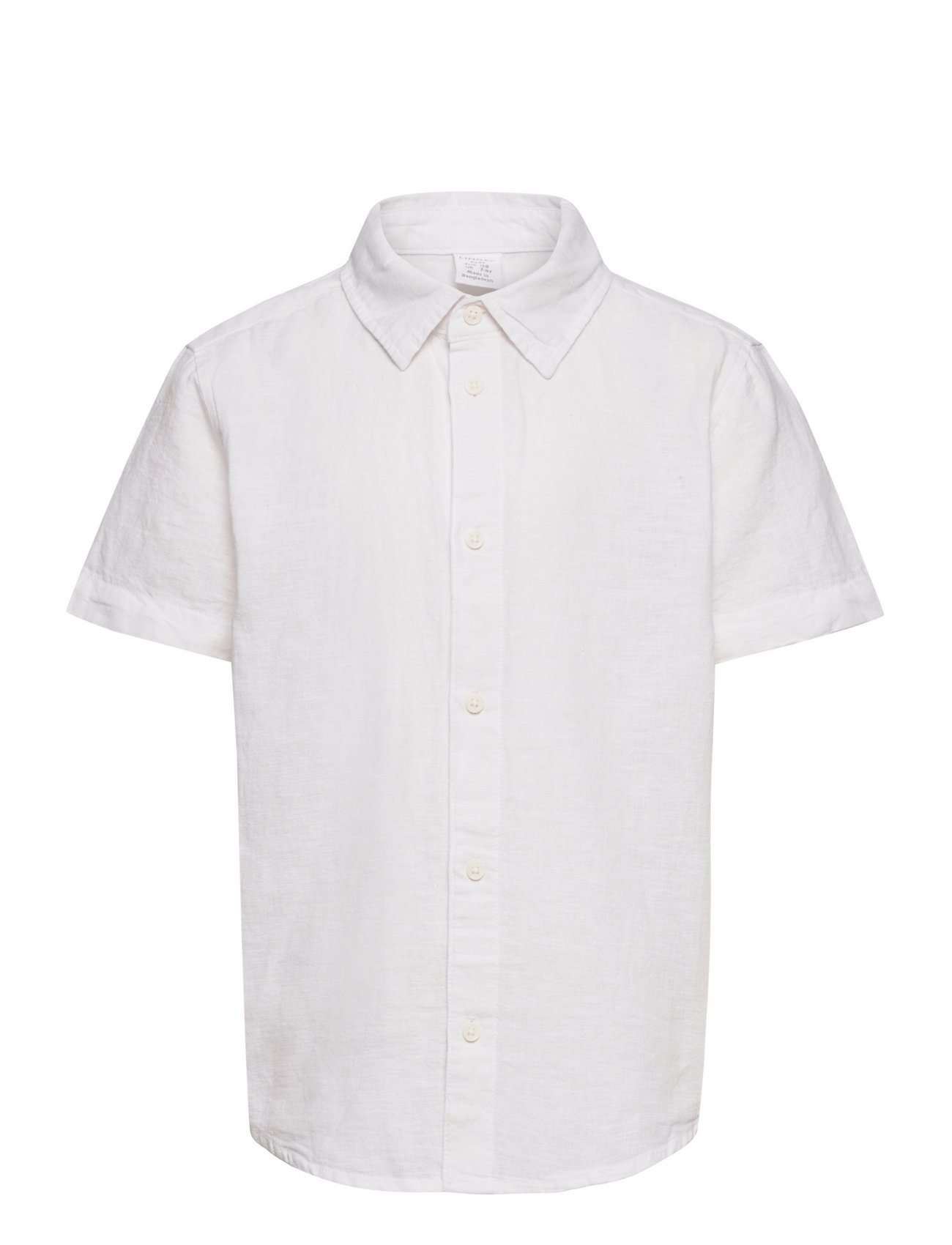 Shirt Ss Linen Cotton Blend White Lindex