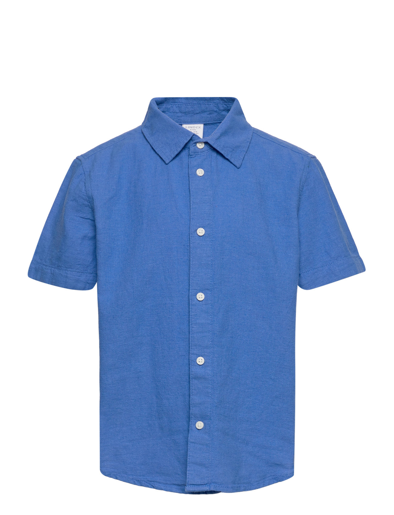 Shirt Ss Linen Cotton Blend Blue Lindex