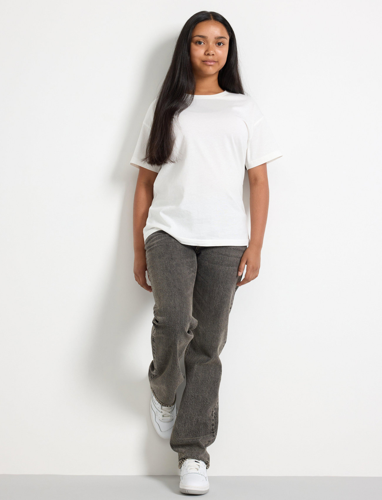 Lindex Trousers Denim Stella, 128, Grey, Jeans > Almindelige Jeans, Børn