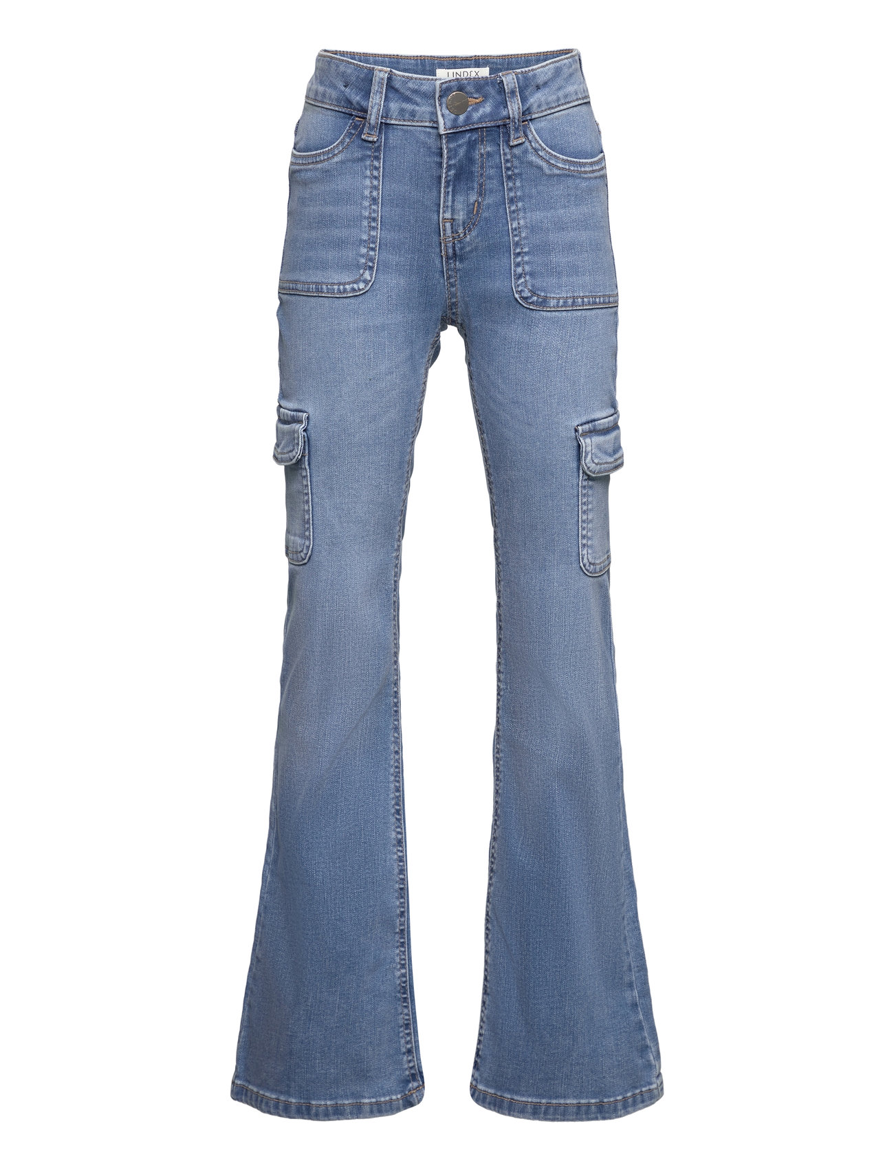 Trousers Denim Freja Cargo Bottoms Jeans Bootcut Jeans Blue Lindex