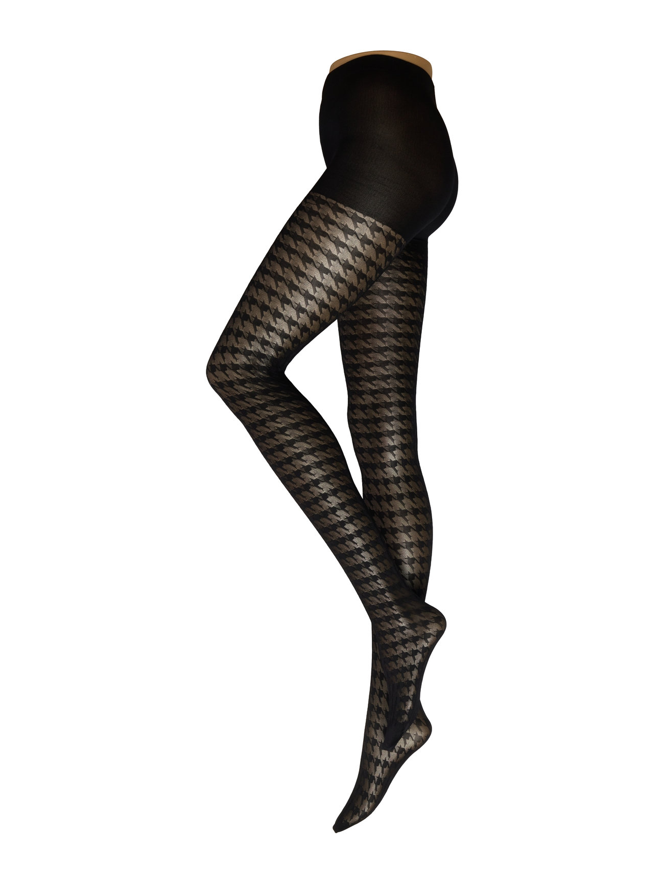 Lindex Tights 40 Den Houndstooth Svart