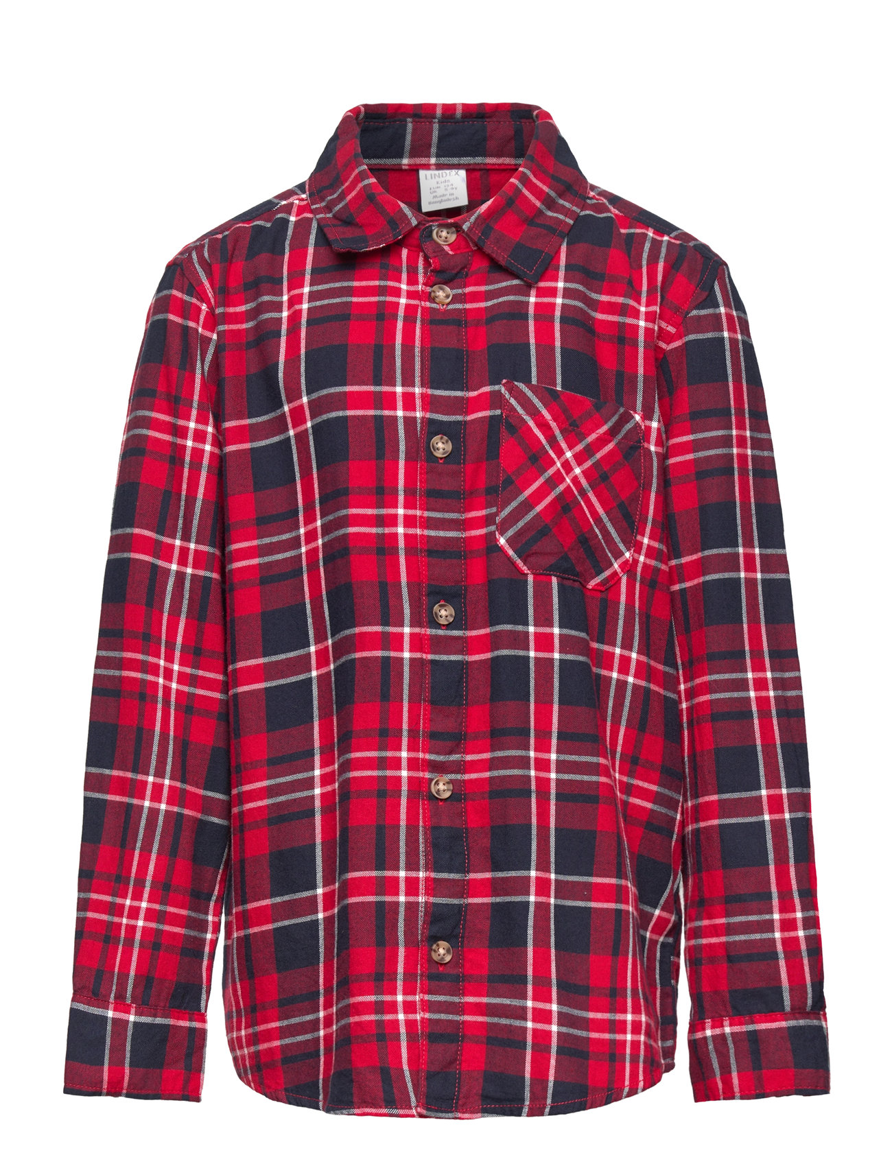 Shirt Flannel Check Tops Shirts Long-sleeved Shirts Red Lindex