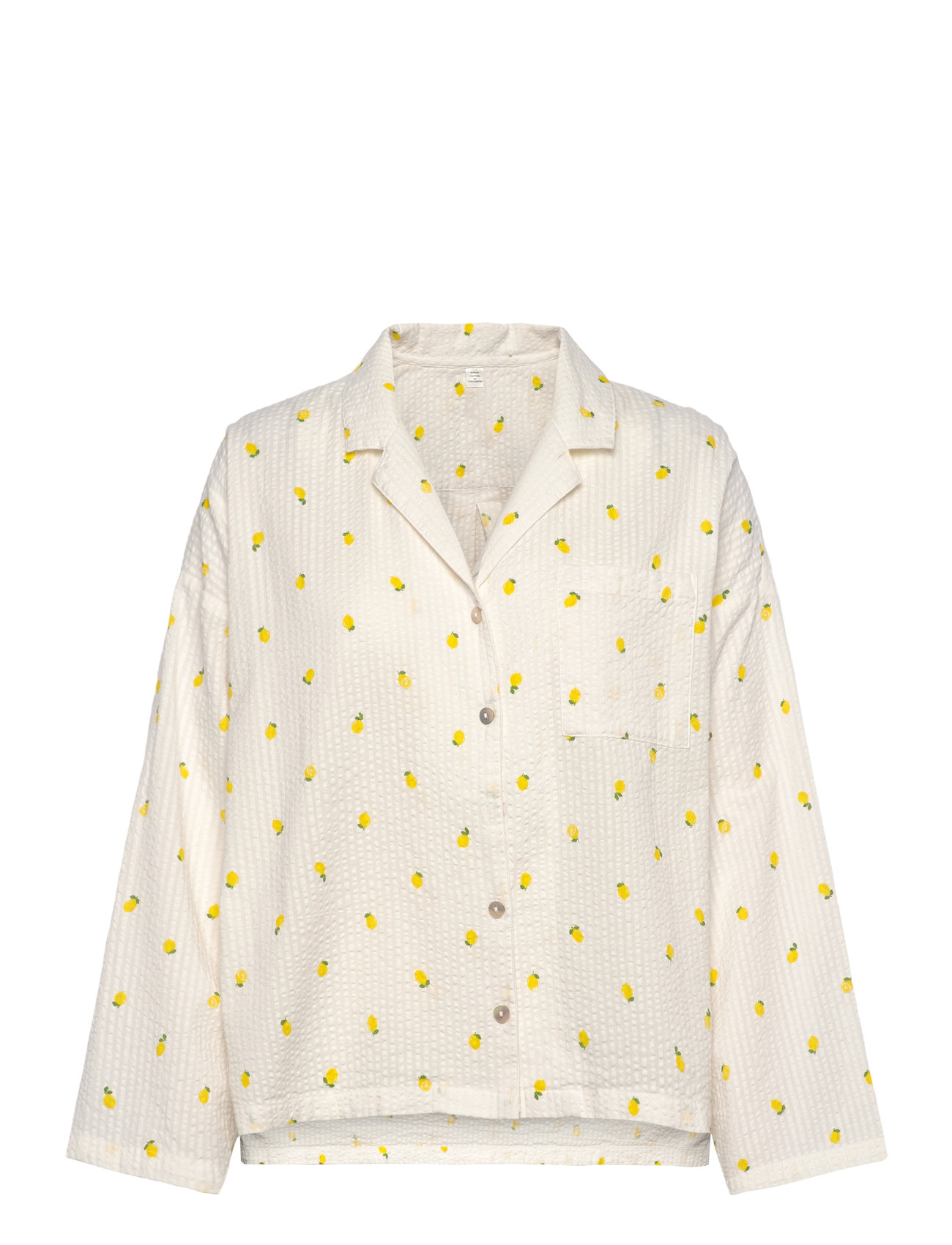 Pyjama Shirt Seersucker Topp White Lindex