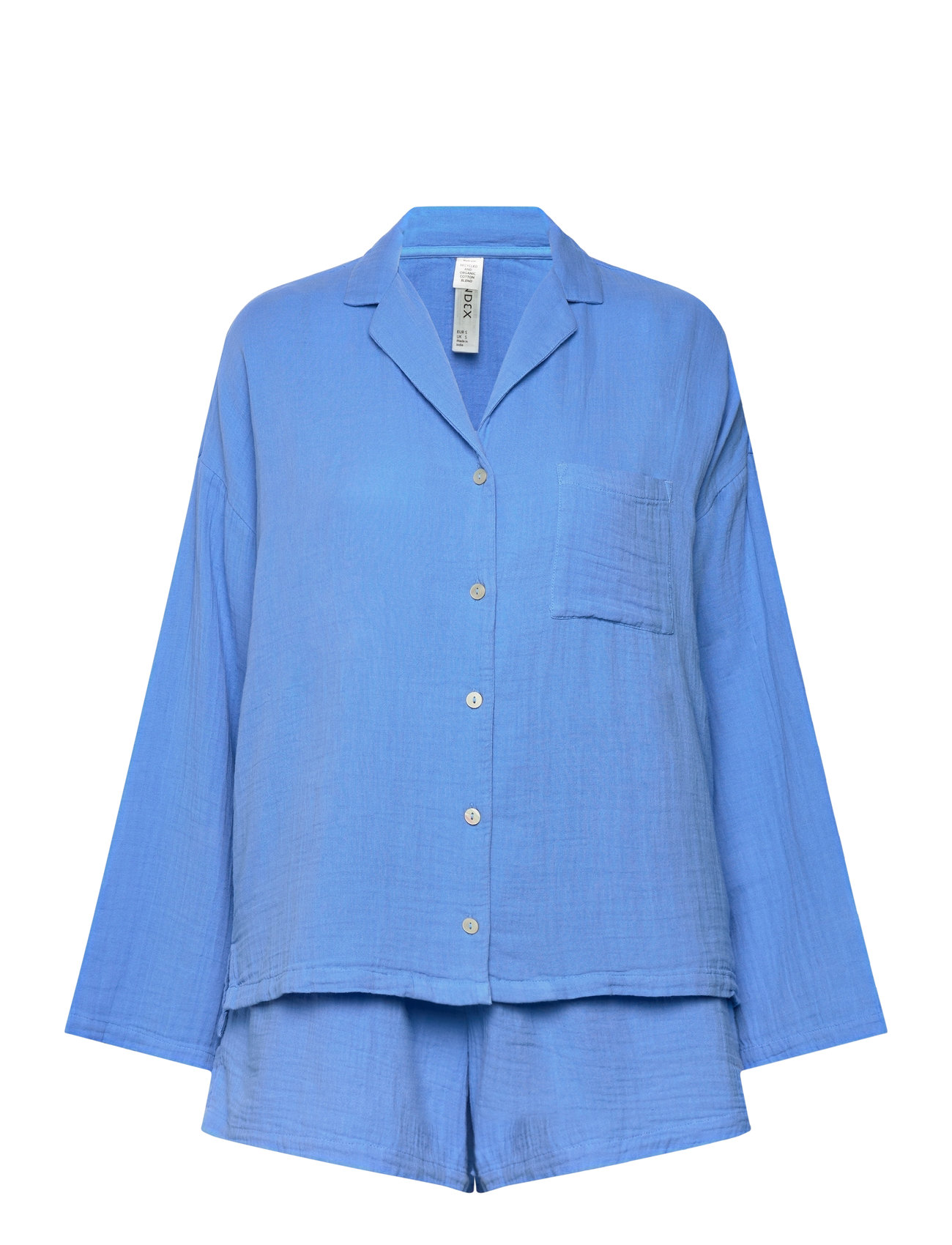 Pyjama Set Cotton Gauze Pyjamas Blue Lindex