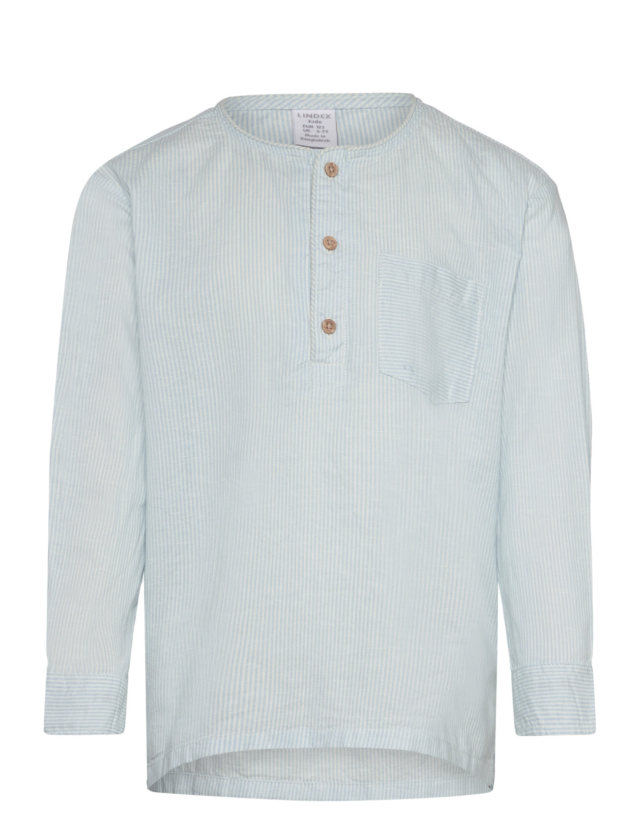 Shirt Ls Linen Blend Blue Lindex