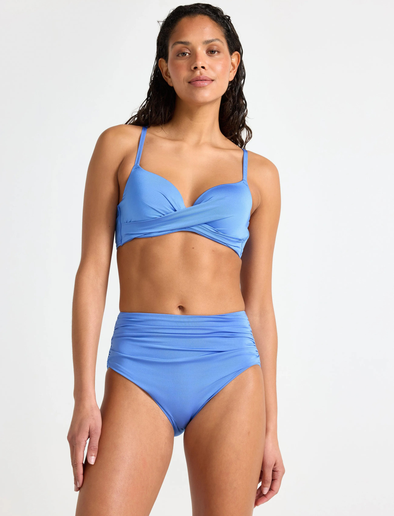 Lindex Shaping Bikini Bottom With High Waist, L, Blue, Bikinitrusser > Bikinier Med Høj Talje, Dame