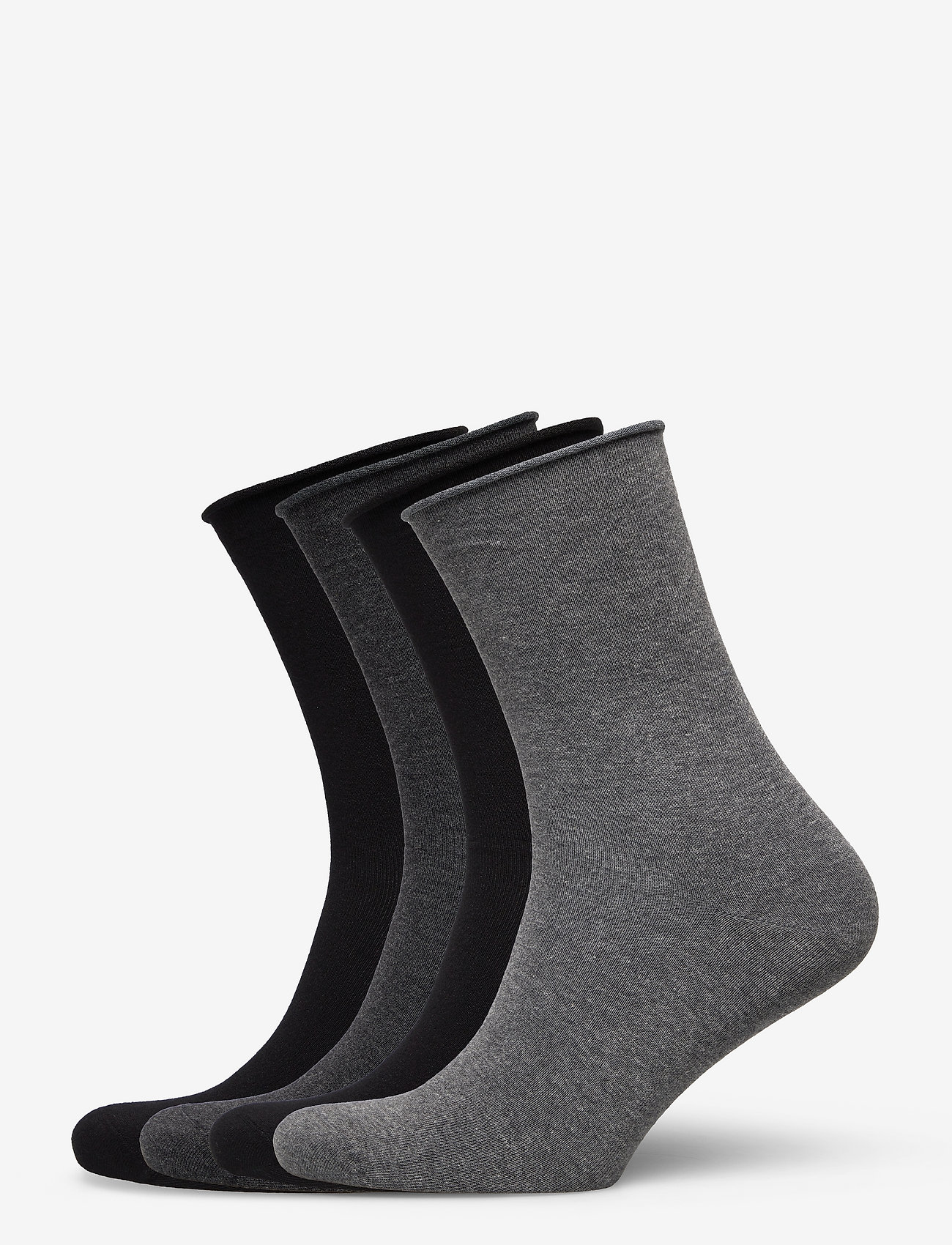 Lindex - sock 4 p roll edge basic - yogastrumpor - black - 0
