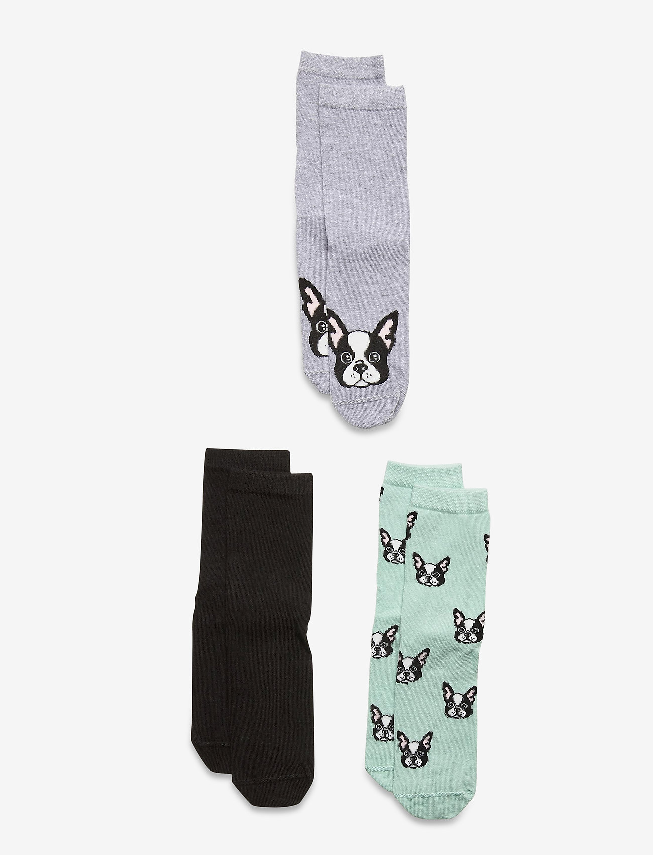 Sock 3p Bg Dog Face Turquoise 5 99 Lindex Boozt Com