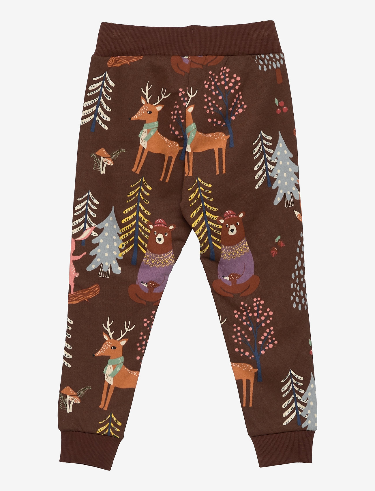 Lindex - Trousers AOP Winter Forest - bottoms - brown - 1