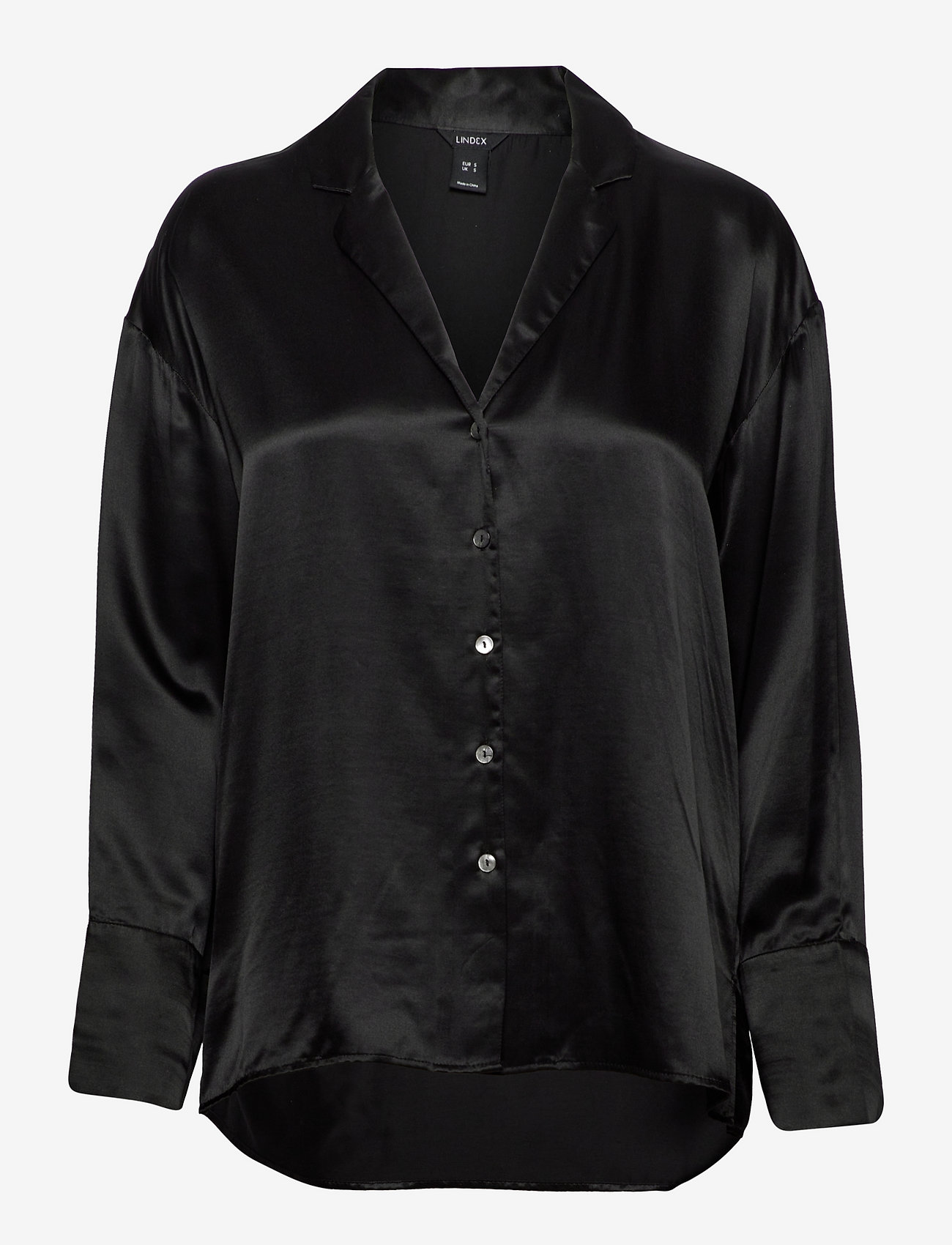 Lindex - Shirt Lena silk blend - Överdelar - black - 1