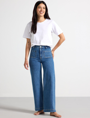 Lindex Trousers Denim Wide Patch Mid (DEX3004345) - Wide leg