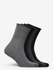 Lindex - sock 4 p roll edge basic - yogastrumpor - black - 1