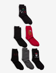 Lindex - Socks 6p schoolkids christmas - socks - black - 0