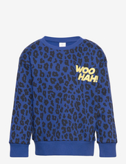 Sweater AOP street leopard - BLUE
