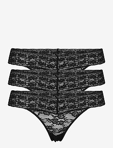Brief Thong low Lacey 3 pack - thongs - black