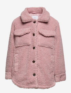 Jacket overshirt in pile Anton - faux fur - pink