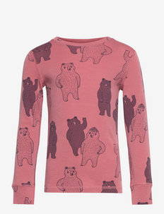 Top merino wool aop - langermede t-skjorter - pink