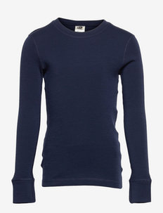 Top merino wool solid - base layer tops - blue