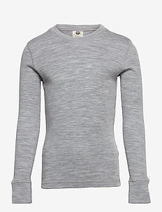 Top merino wool solid - super- & ullundertøy overdeler - grey