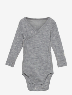 Body wrap merino wool - underställ baby - grey melange