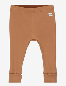 Leggings rib solid - trousers - brown